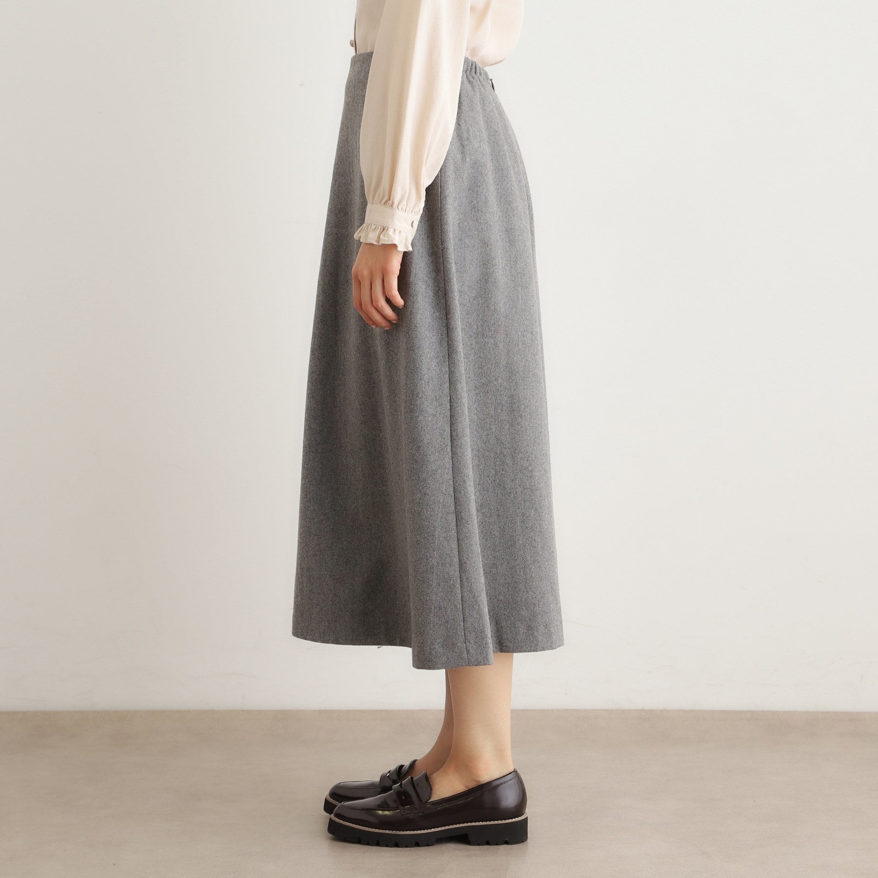 ローラ アシュレイ LAURA ASHLEY 【ウール混】フレアスカート (ライトグレー(011)) ライトグレー(011)