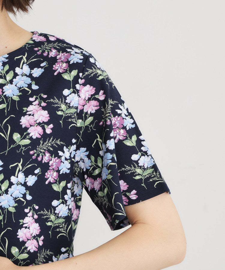 ローラ アシュレイ LAURA ASHLEY 【UVカット/接触冷感】ポリー柄 コットンジャージーTシャツ (オフホワイト(103)) オフホワイト(103)