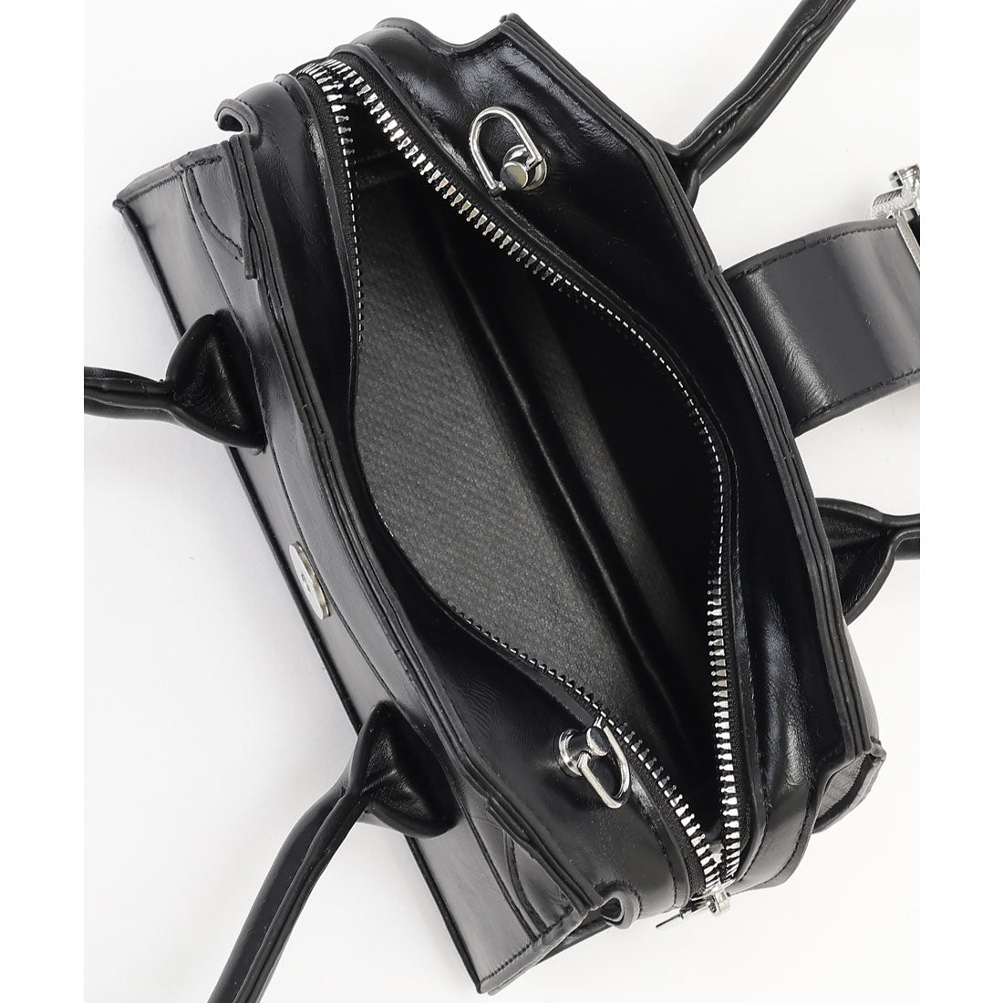 レースレディース Lace Ladies レザー調 ビッグ ベルト付き 2WAY ハンドバッグ (シルバー) シルバー