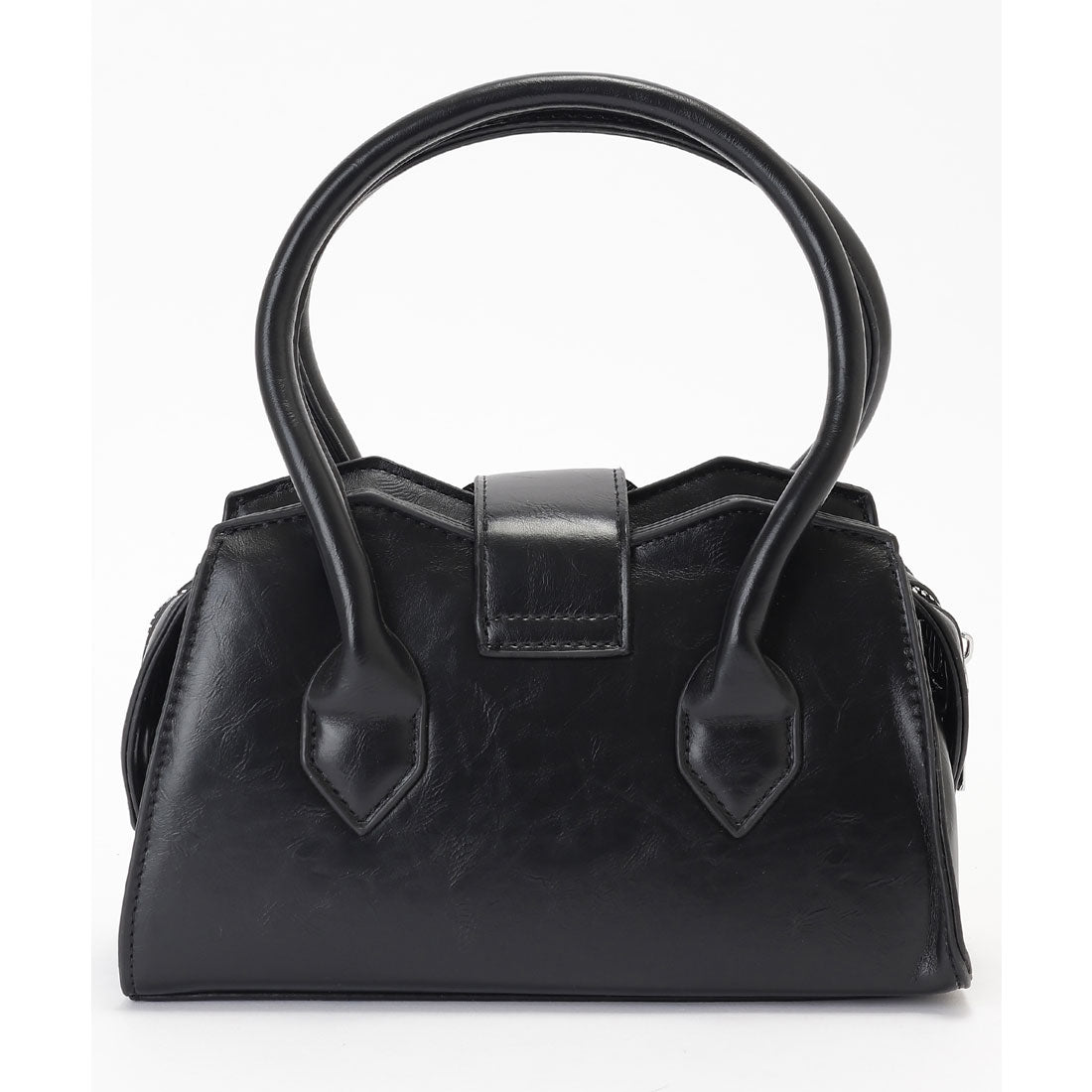 レースレディース Lace Ladies レザー調 ビッグ ベルト付き 2WAY ハンドバッグ (シルバー) シルバー