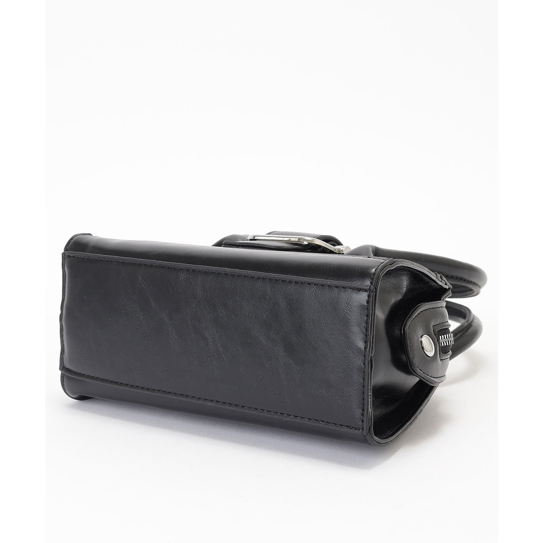 レースレディース Lace Ladies レザー調 ビッグ ベルト付き 2WAY ハンドバッグ (シルバー) シルバー