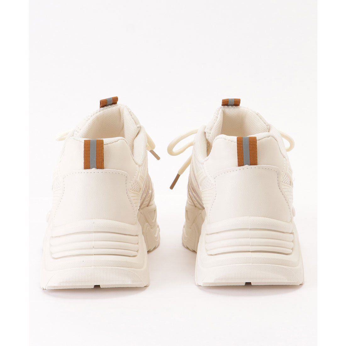 レースレディース Lace Ladies 配色ライン メッシュ ドッキング ウエッジ アグリーシューズ (アイボリー) アイボリー