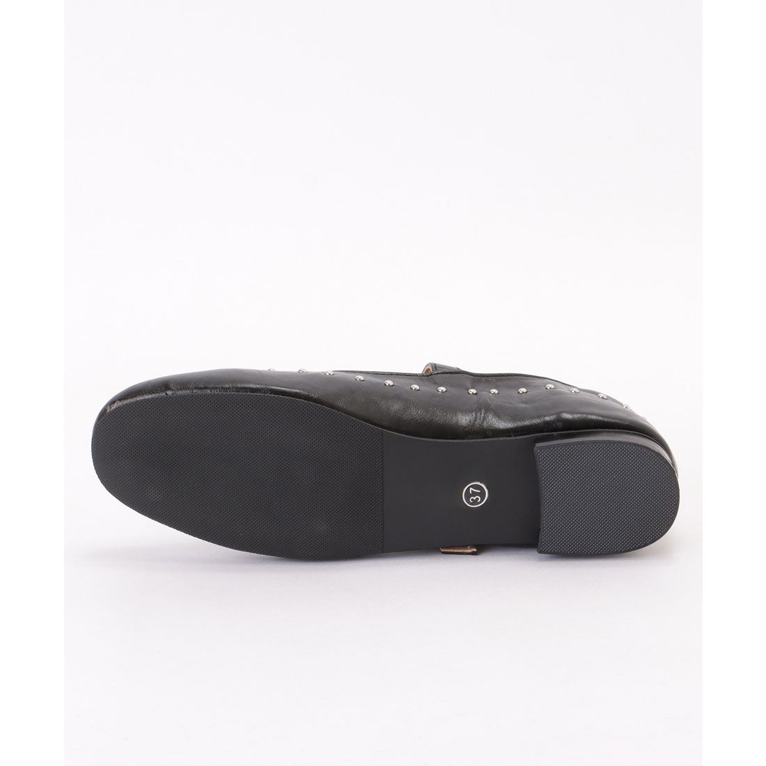 レースレディース Lace Ladies レザー調 スタッズ付き ラウンド ストラップ パンプス