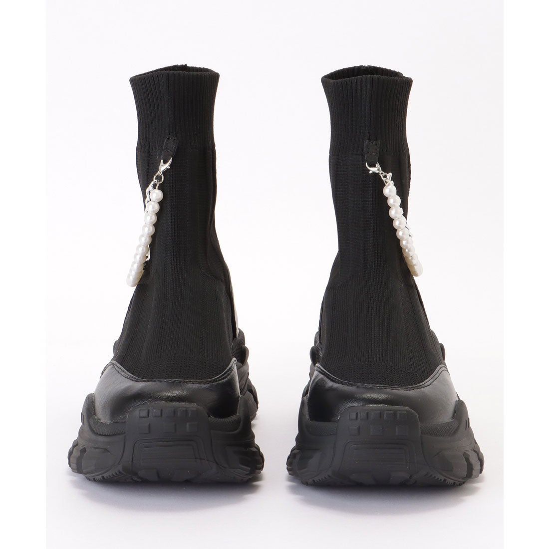 レースレディース Lace Ladies 2WAY パール アンクレット付きドッキング 厚底 ショート ブーツ