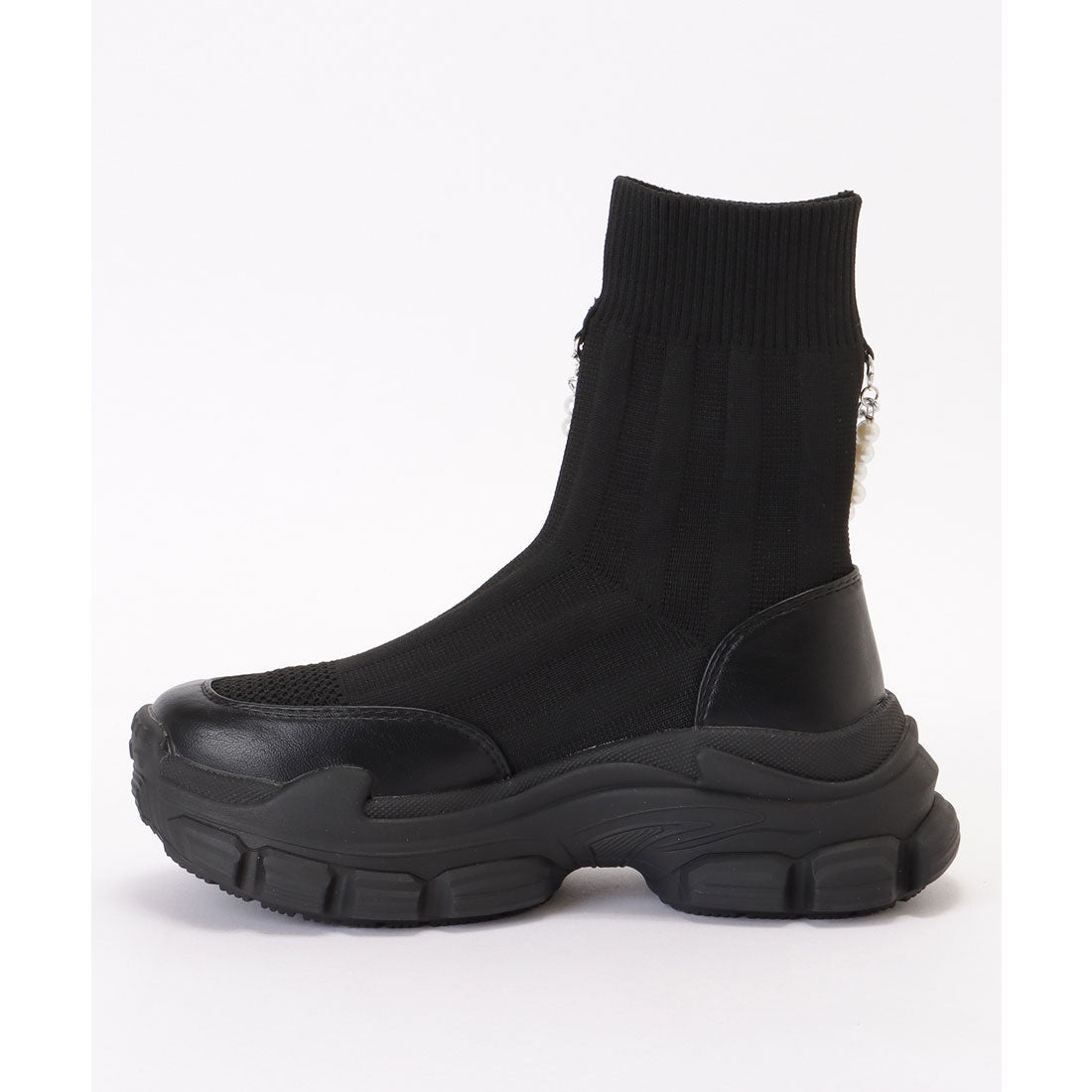 レースレディース Lace Ladies 2WAY パール アンクレット付きドッキング 厚底 ショート ブーツ