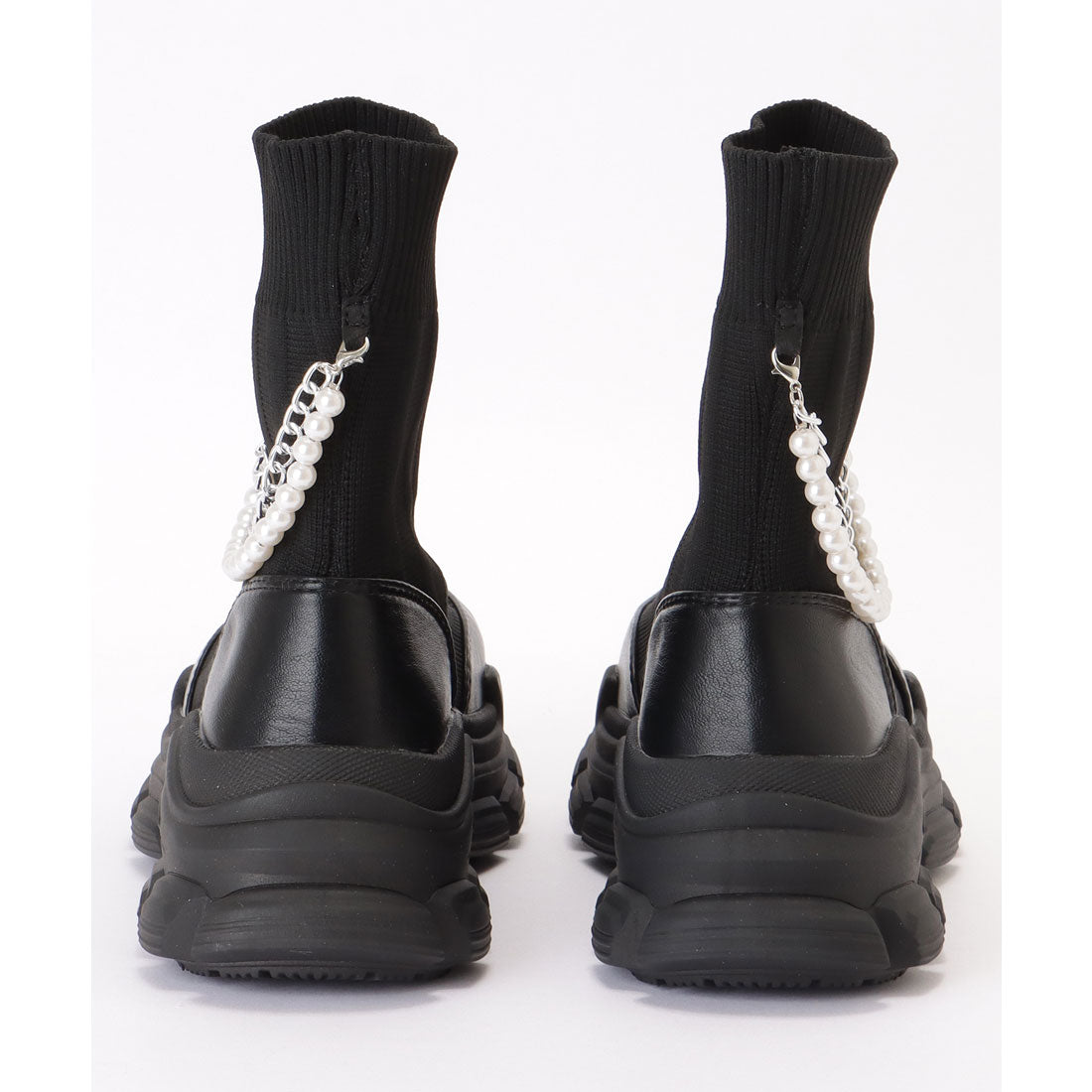 レースレディース Lace Ladies 2WAY パール アンクレット付きドッキング 厚底 ショート ブーツ