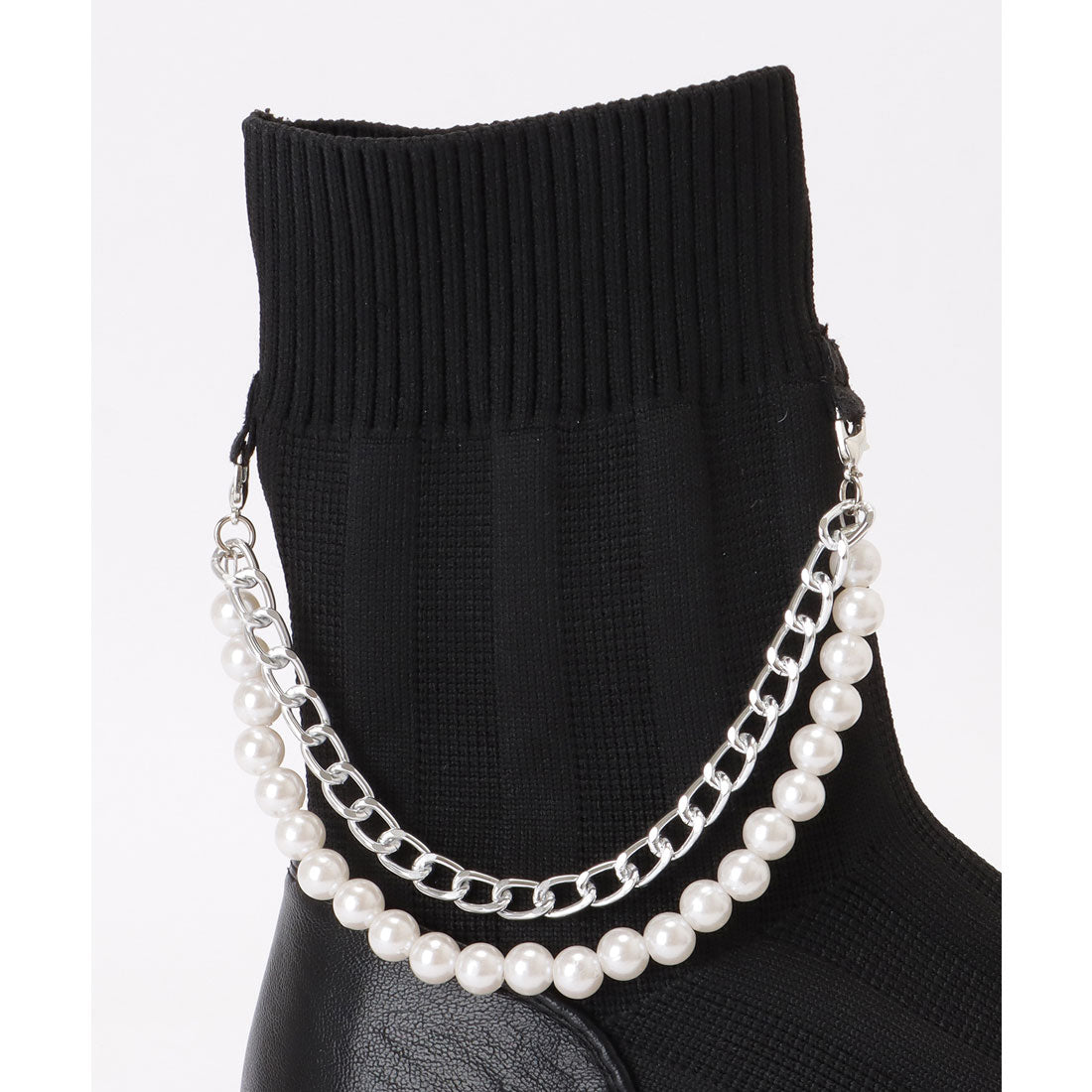 レースレディース Lace Ladies 2WAY パール アンクレット付きドッキング 厚底 ショート ブーツ