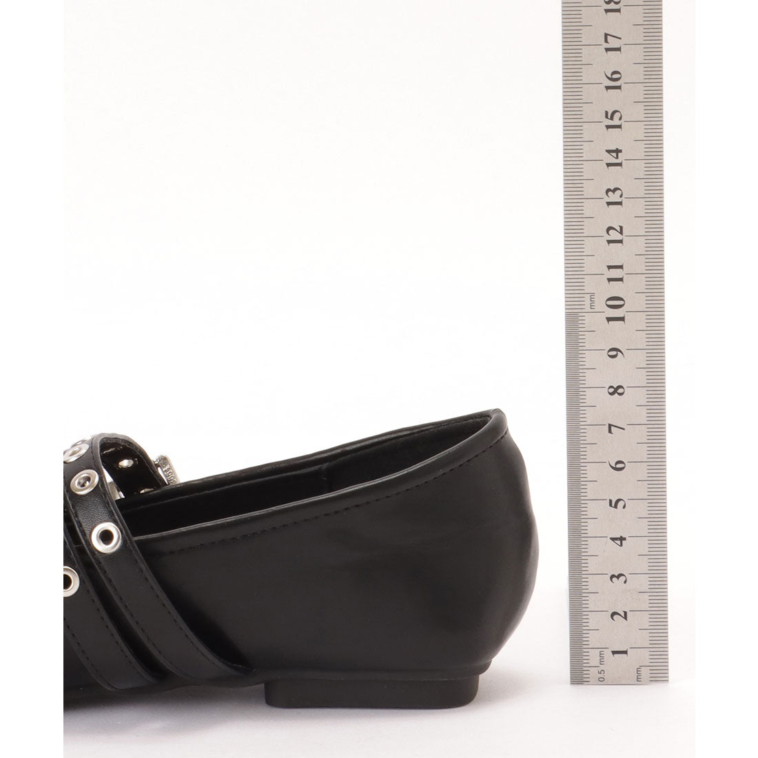 レースレディース Lace Ladies スクエアトゥ スタッズ ベルト フラット リボン パンプス