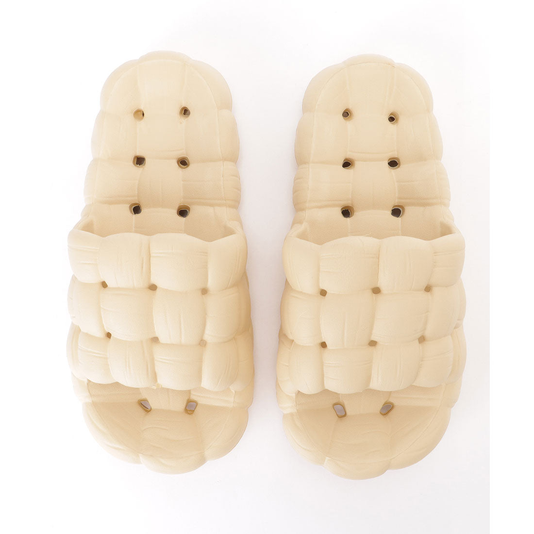 レースレディース Lace Ladies ソリッドカラー 立体 メッシュ フラット オープン サンダル