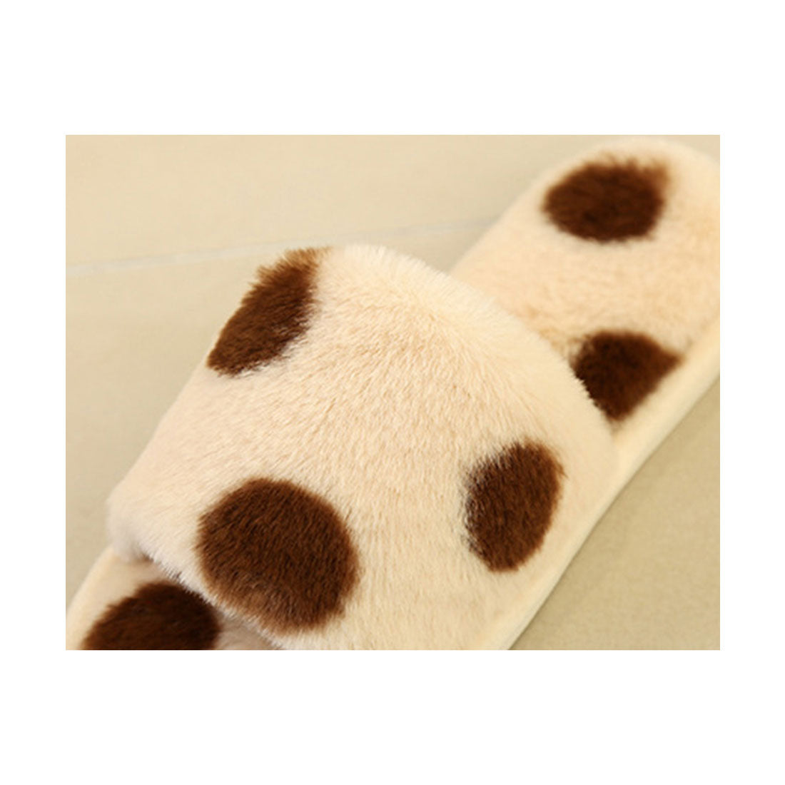 レースレディース Lace Ladies カラフル ファー オープントゥ フラット スリッパ