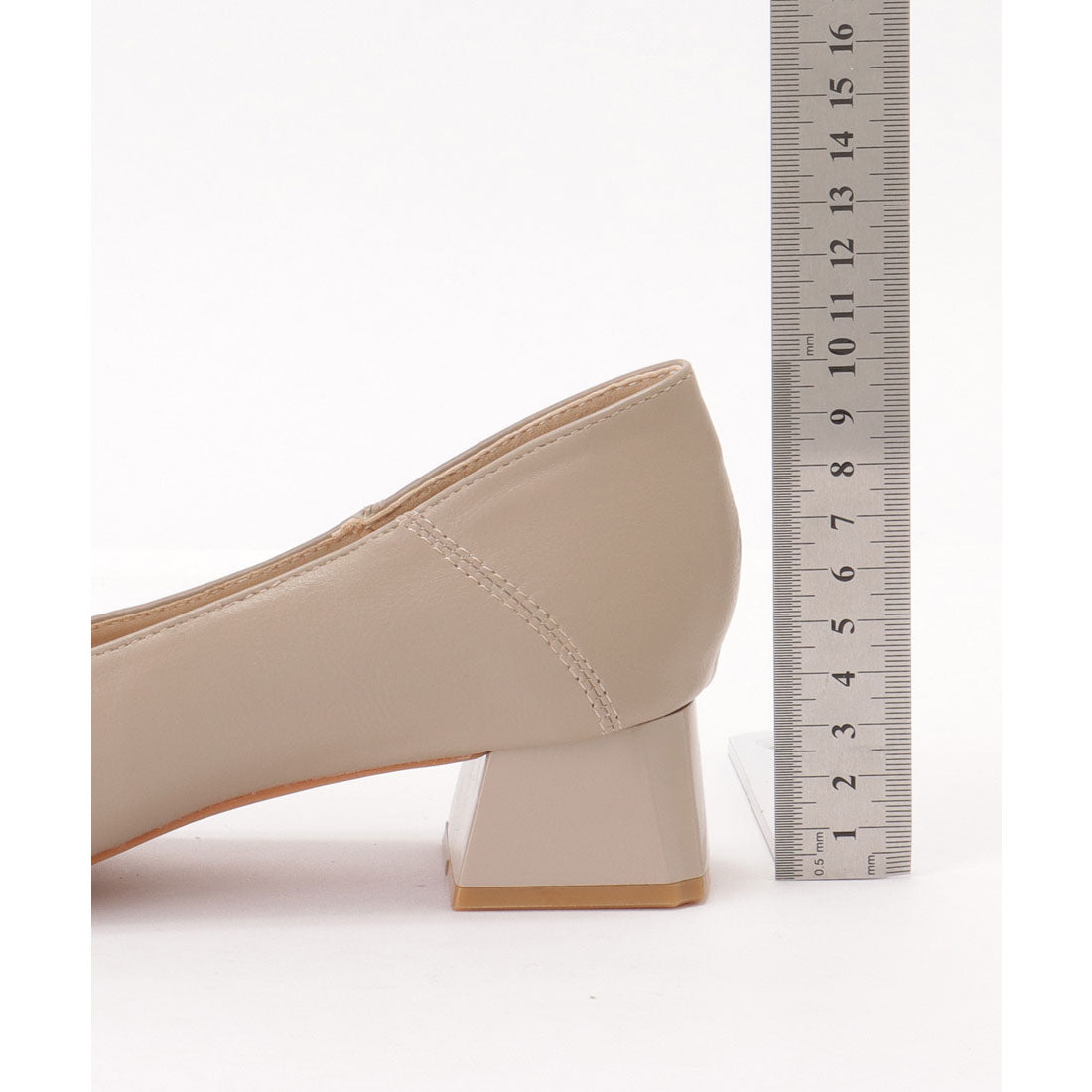 レースレディース Lace Ladies レザー調 クロスリボン チャンキー ローヒール パンプス (アイボリー) アイボリー