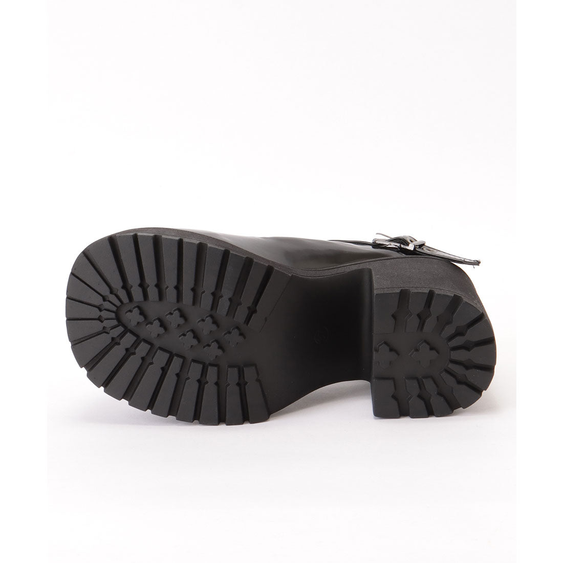 レースレディース Lace Ladies エナメル風 厚底 ハイヒール スタッズ ベルト シューズ (ブラック) ブラック