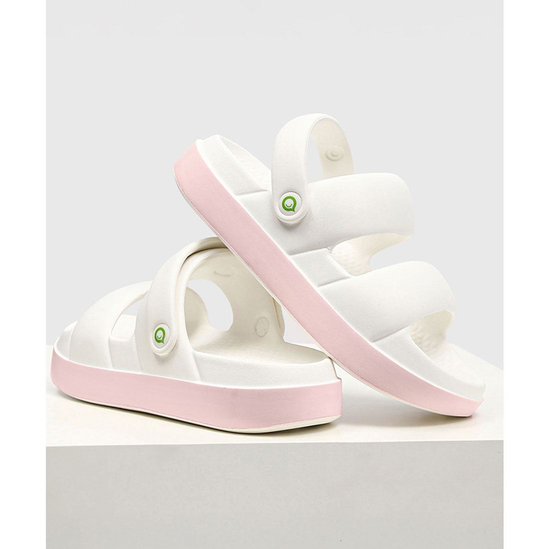 レースレディース Lace Ladies 2WAY EVA ボリューム 厚底 サンダル (ホワイト) ホワイト