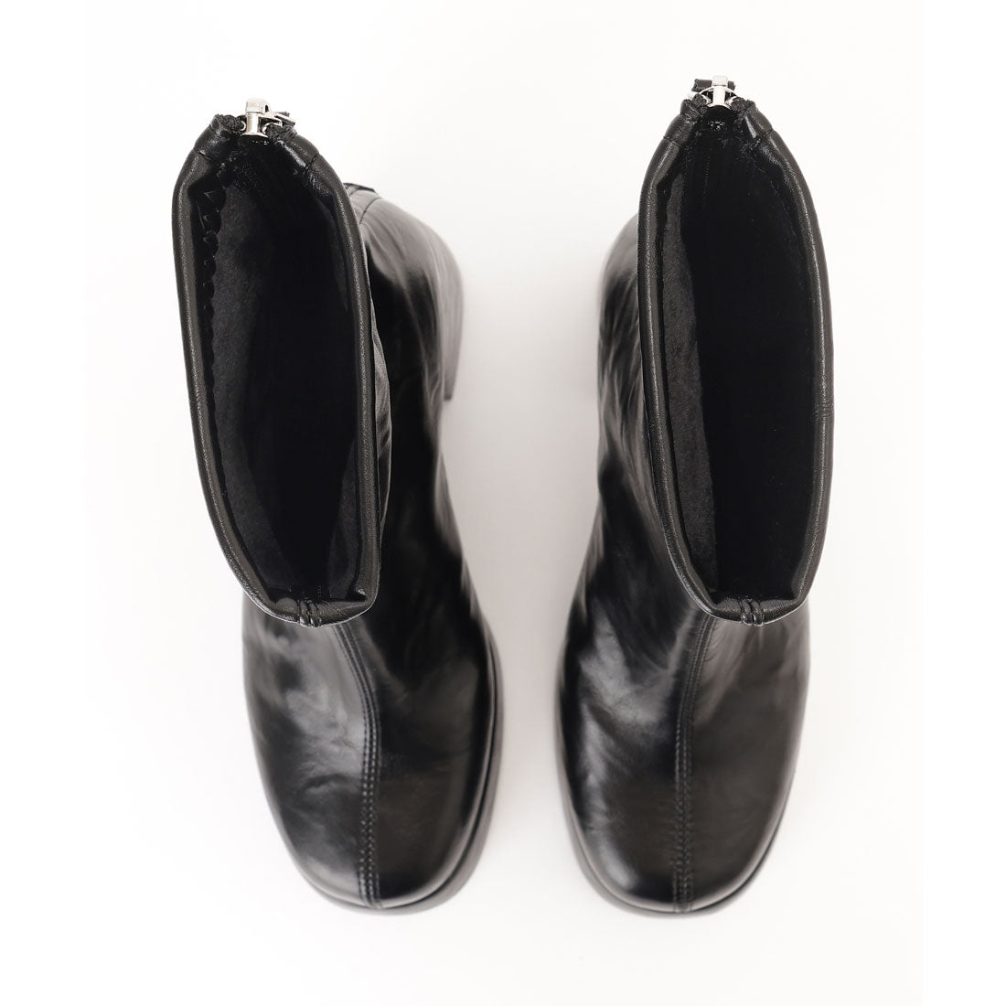 レースレディース Lace Ladies レザー調 スクエアトゥ プラットフォーム ショート ブーツ (アイボリー) アイボリー