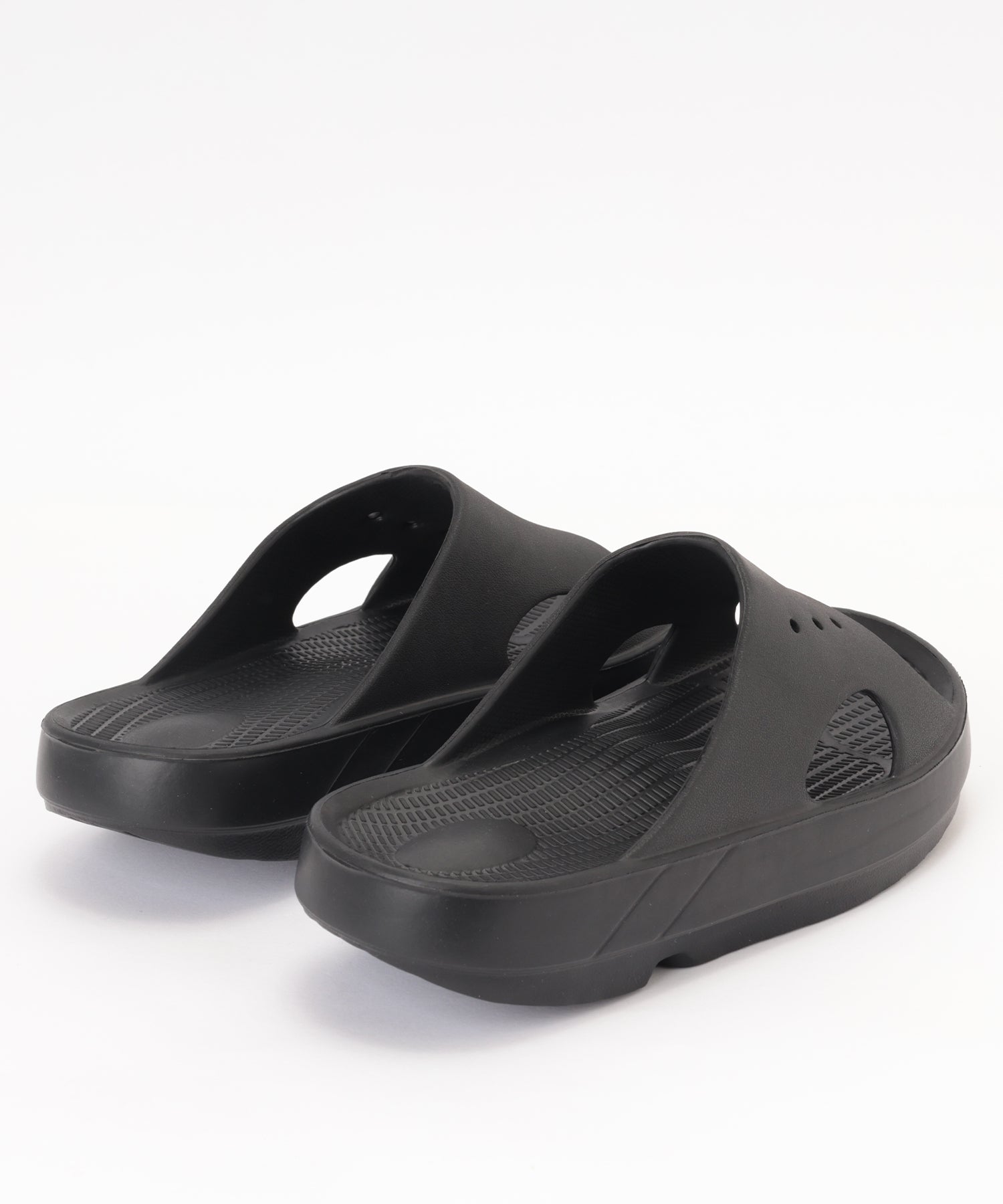 レースレディース Lace Ladies 厚底 スライド スリッパ コンフォート サンダル (ブラック) ブラック