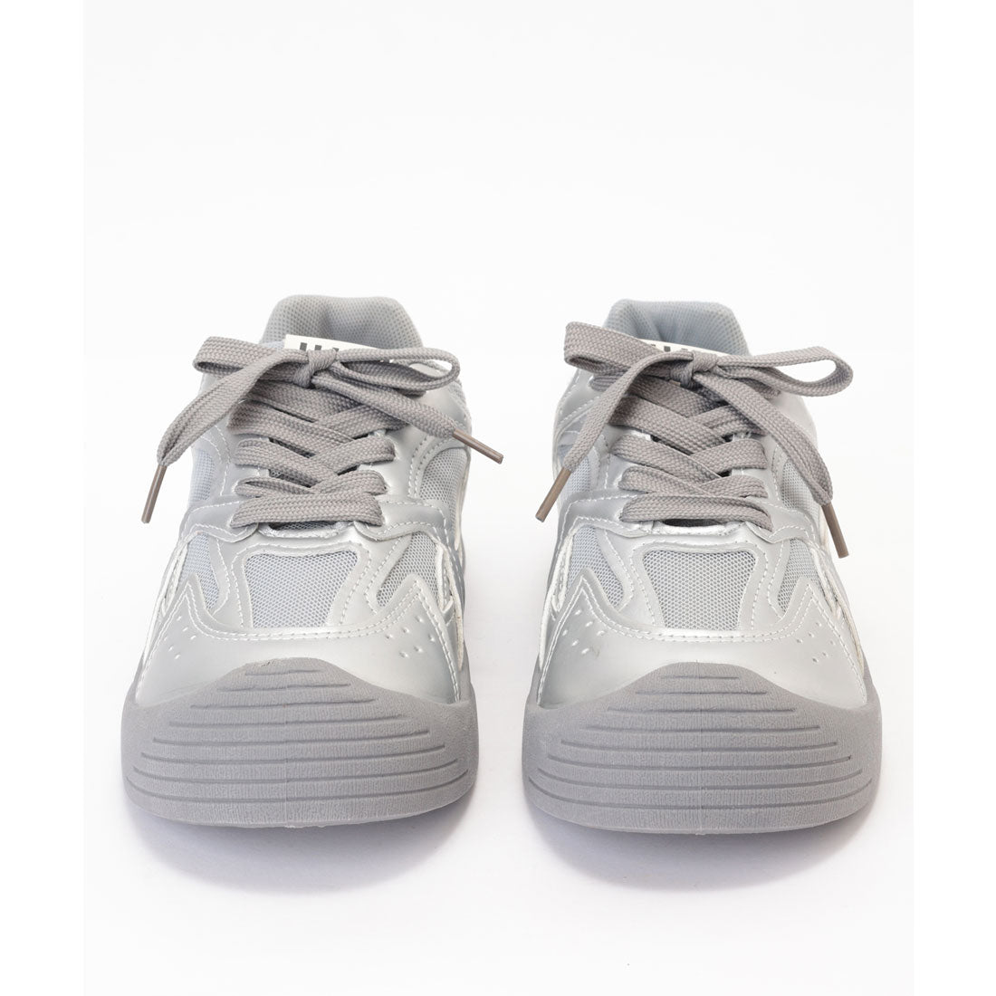 レースレディース Lace Ladies 厚底 ソール レースアップ スニーカー (シルバー) シルバー