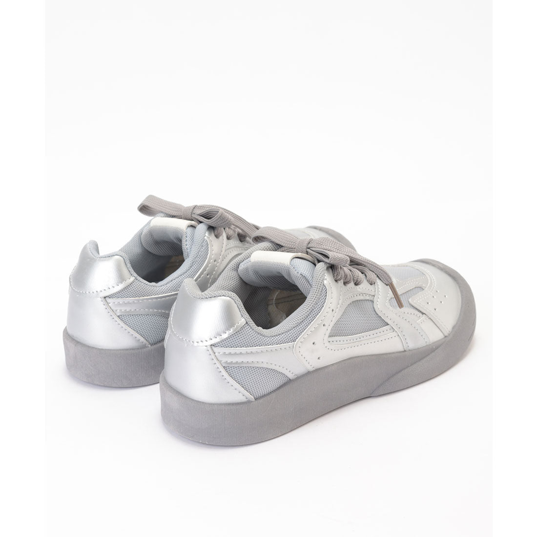 レースレディース Lace Ladies 厚底 ソール レースアップ スニーカー (シルバー) シルバー