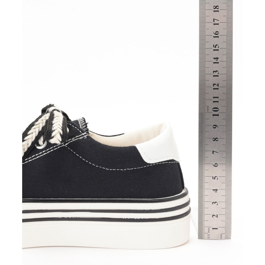 レースレディース Lace Ladies サイド 刺繍 配色 ライン スニーカー (ブラック) ブラック