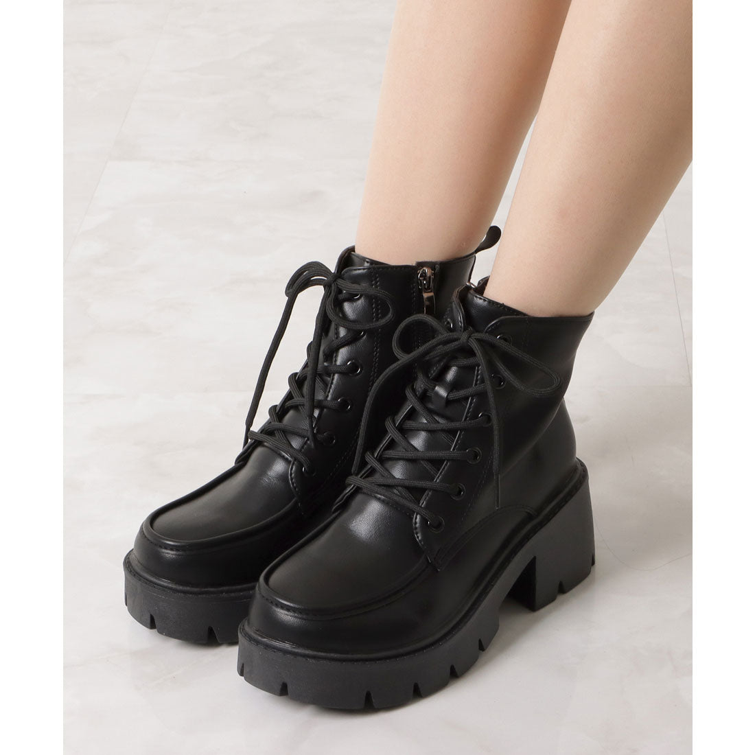 レースレディース Lace Ladies 厚底レースアップブーツ