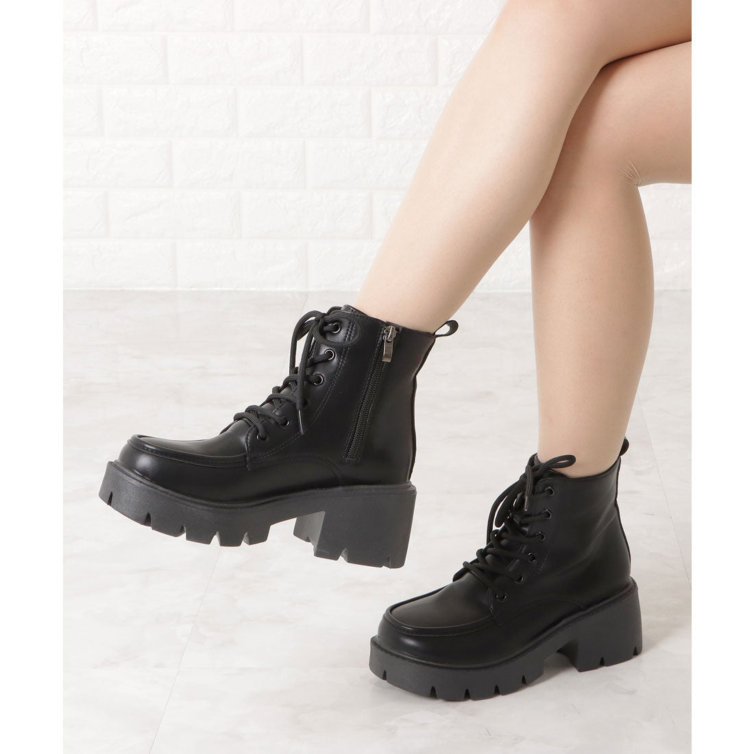 レースレディース Lace Ladies 厚底レースアップブーツ