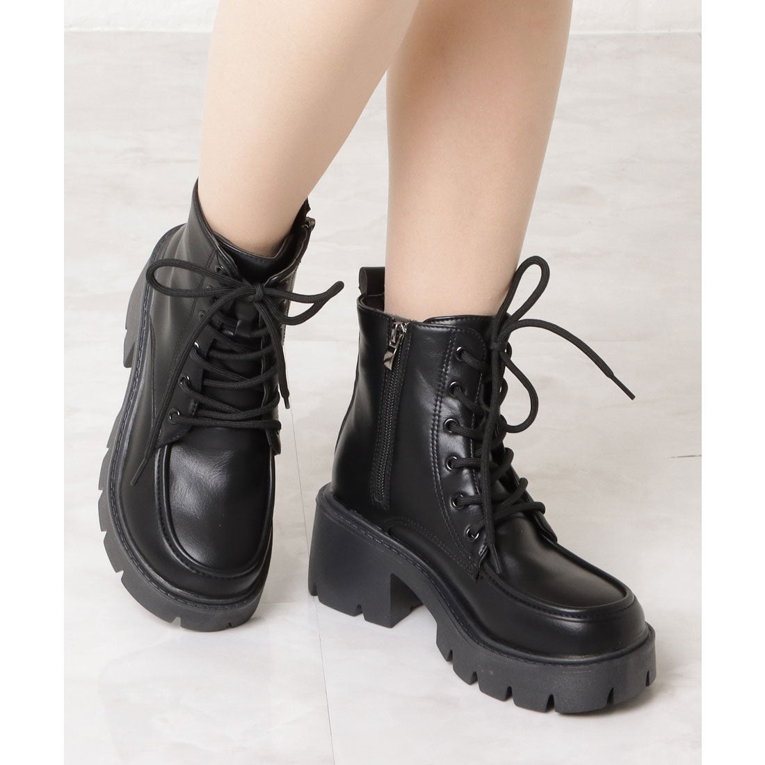 レースレディース Lace Ladies 厚底レースアップブーツ