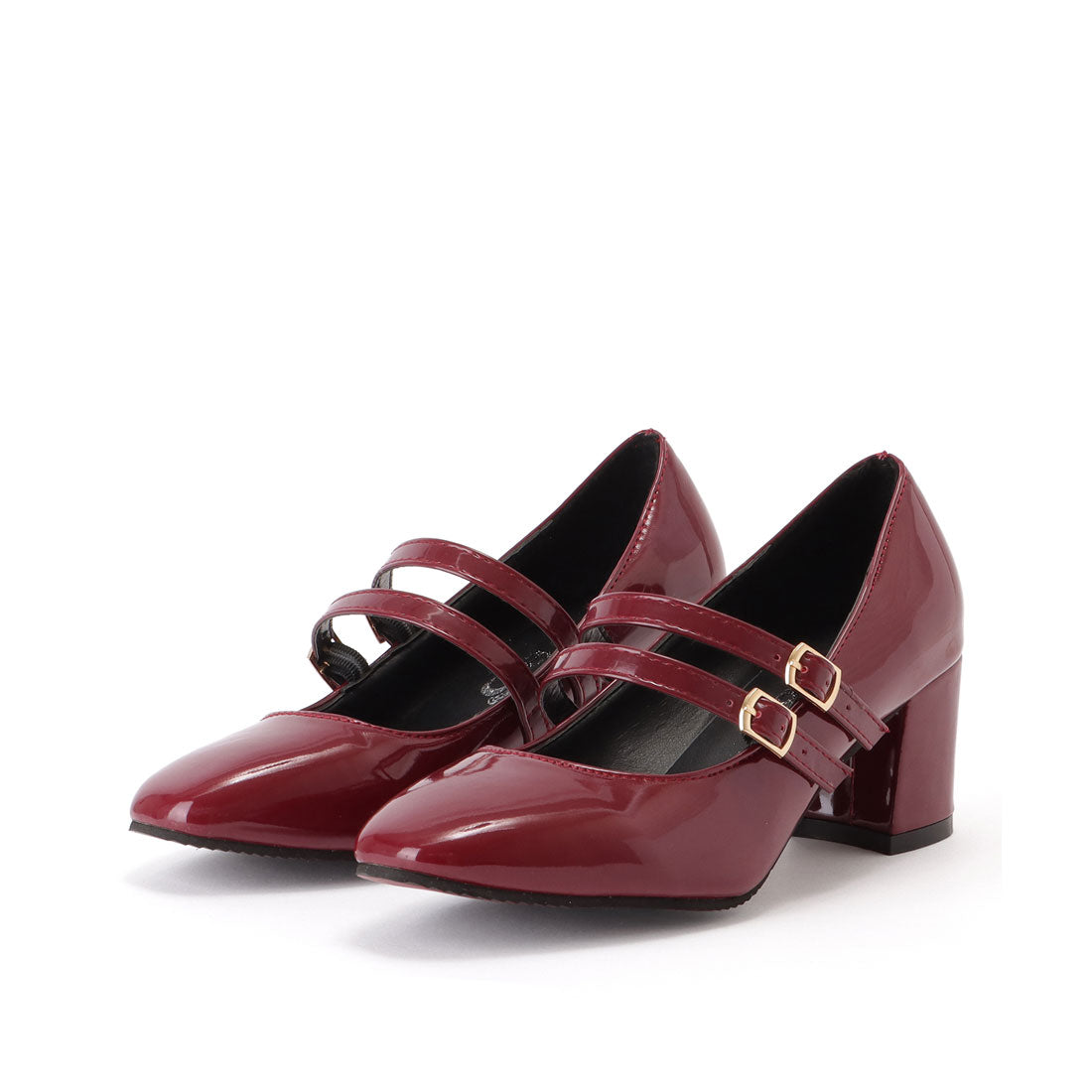 レースレディース Lace Ladies ダブルストラップエナメルハイヒールパンプス