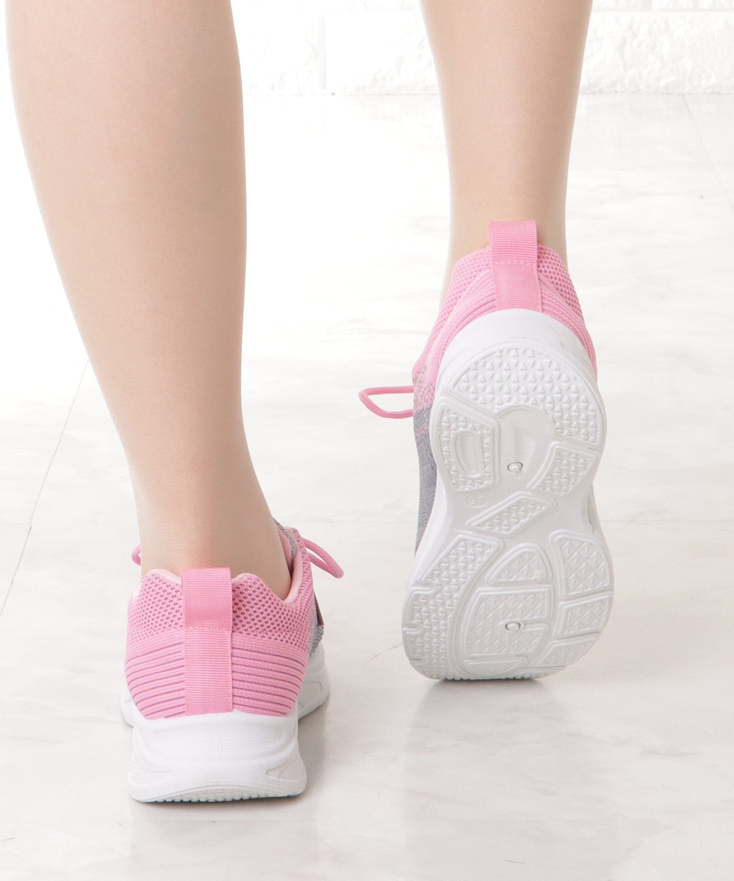 レースレディース Lace Ladies レースアップ軽量ランニングシューズ (グレー) グレー