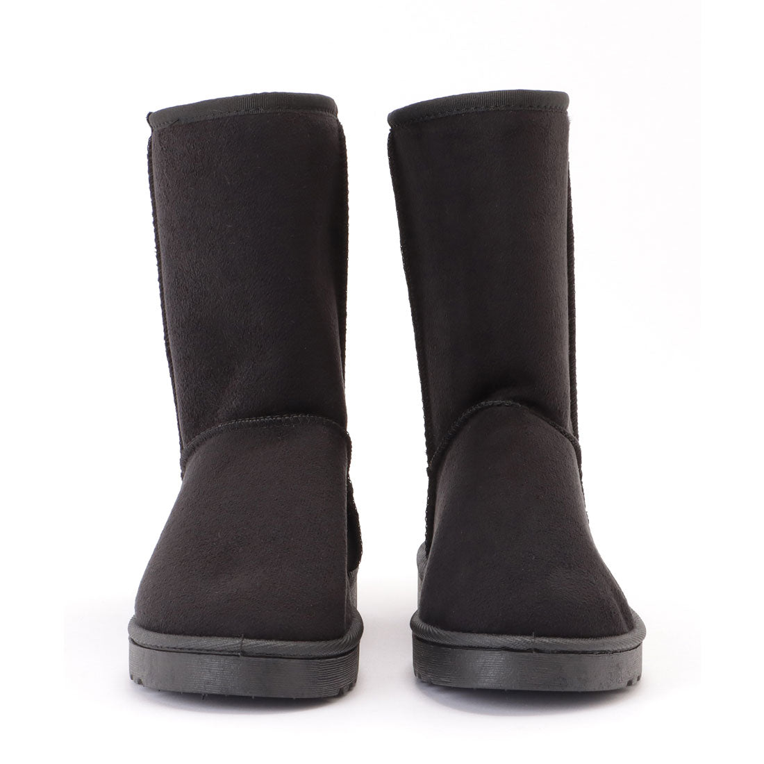 レースレディース Lace Ladies ムートン風ボアフラットショートブーツ (ブラック) ブラック