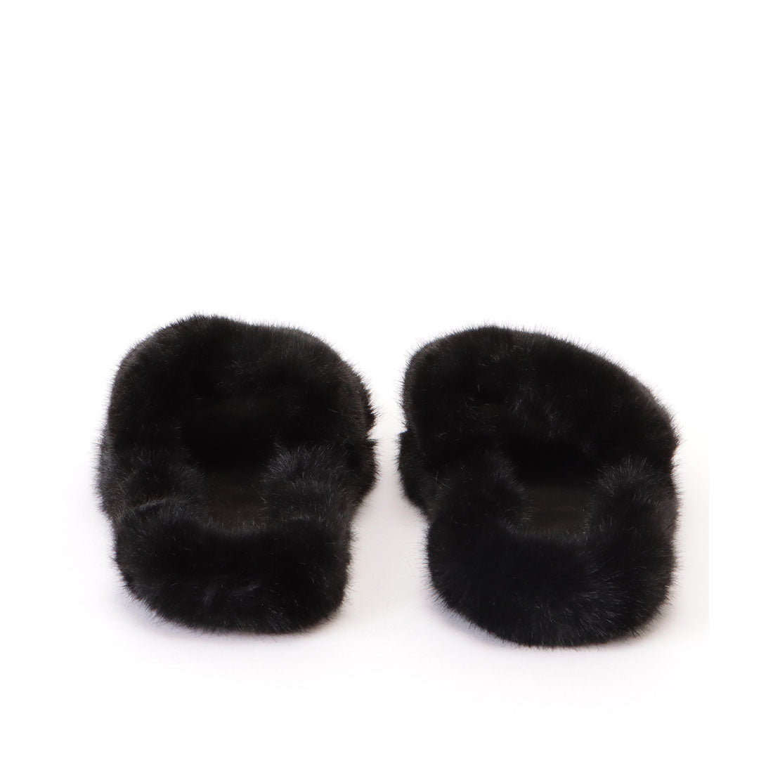 レースレディース Lace Ladies リッチ ファー カラー フラット スリッパ