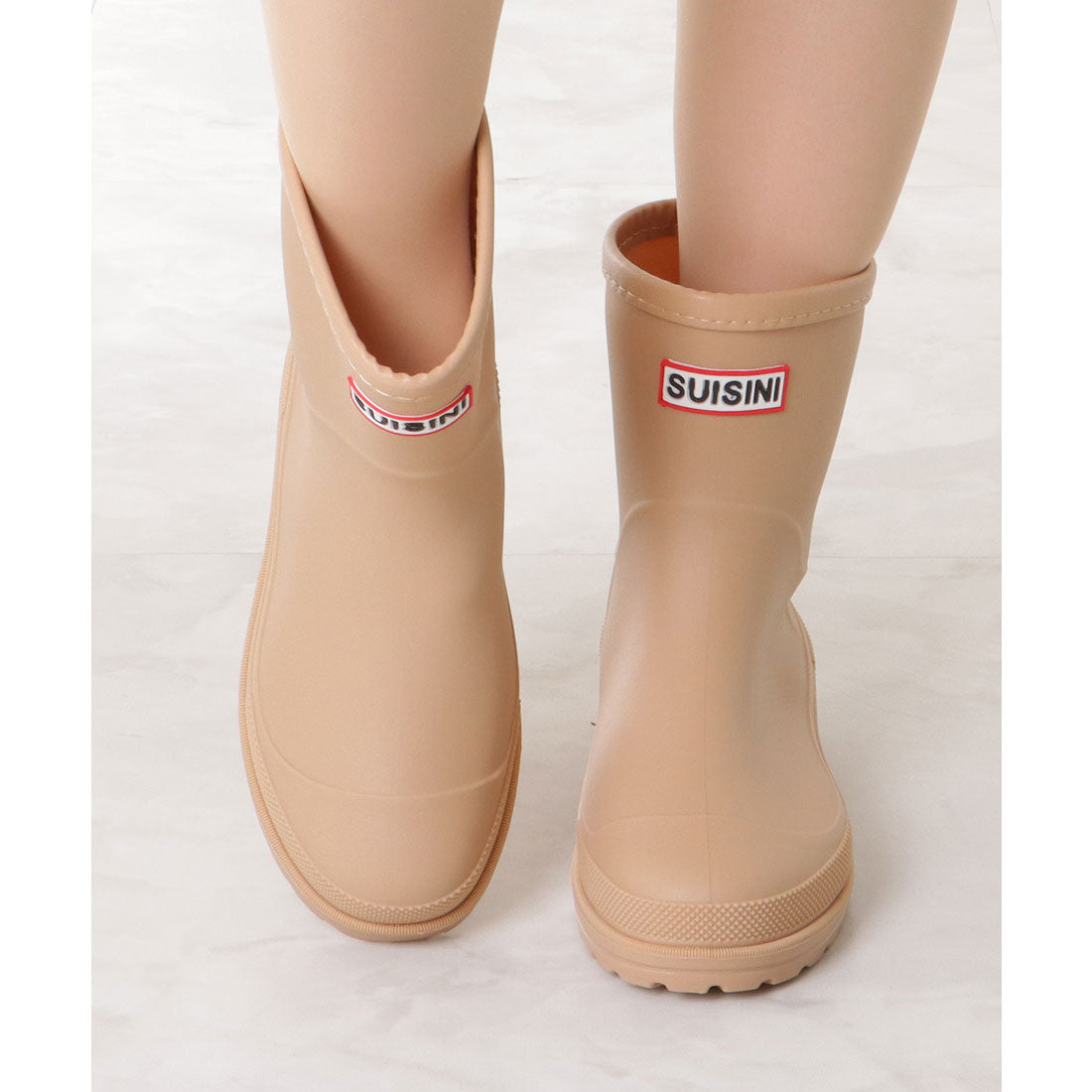レースレディース Lace Ladies タグ付き ベーシック ラウンド ショート レインブーツ (ベージュ) ベージュ