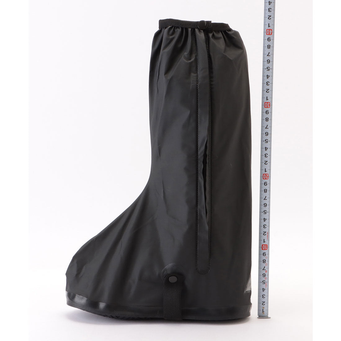 レースレディース Lace Ladies 反射テープ付き 防水 ロング シューズ カバー (ブラック) ブラック