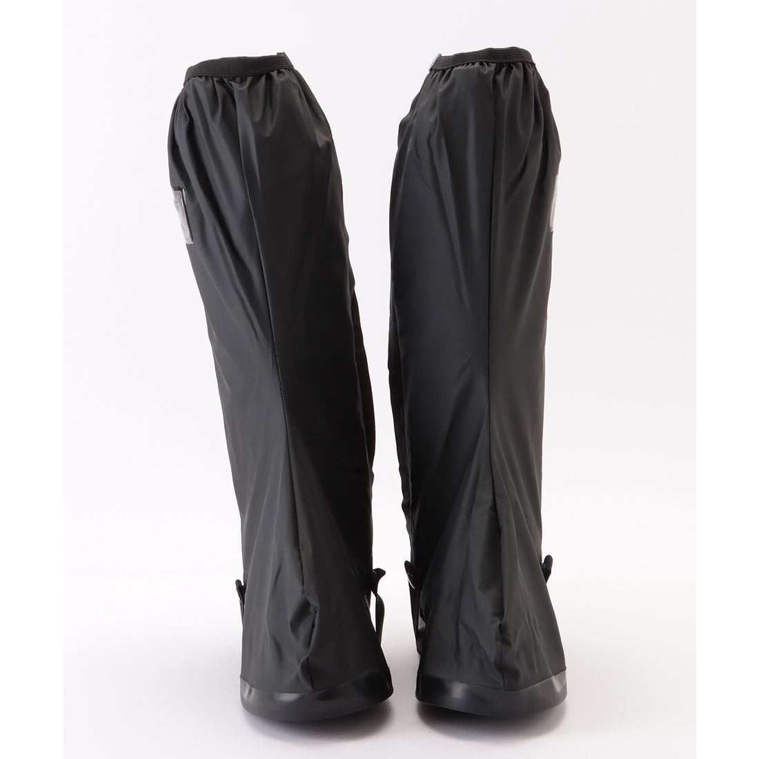 レースレディース Lace Ladies 反射テープ付き 防水 ロング シューズ カバー (ブラック) ブラック