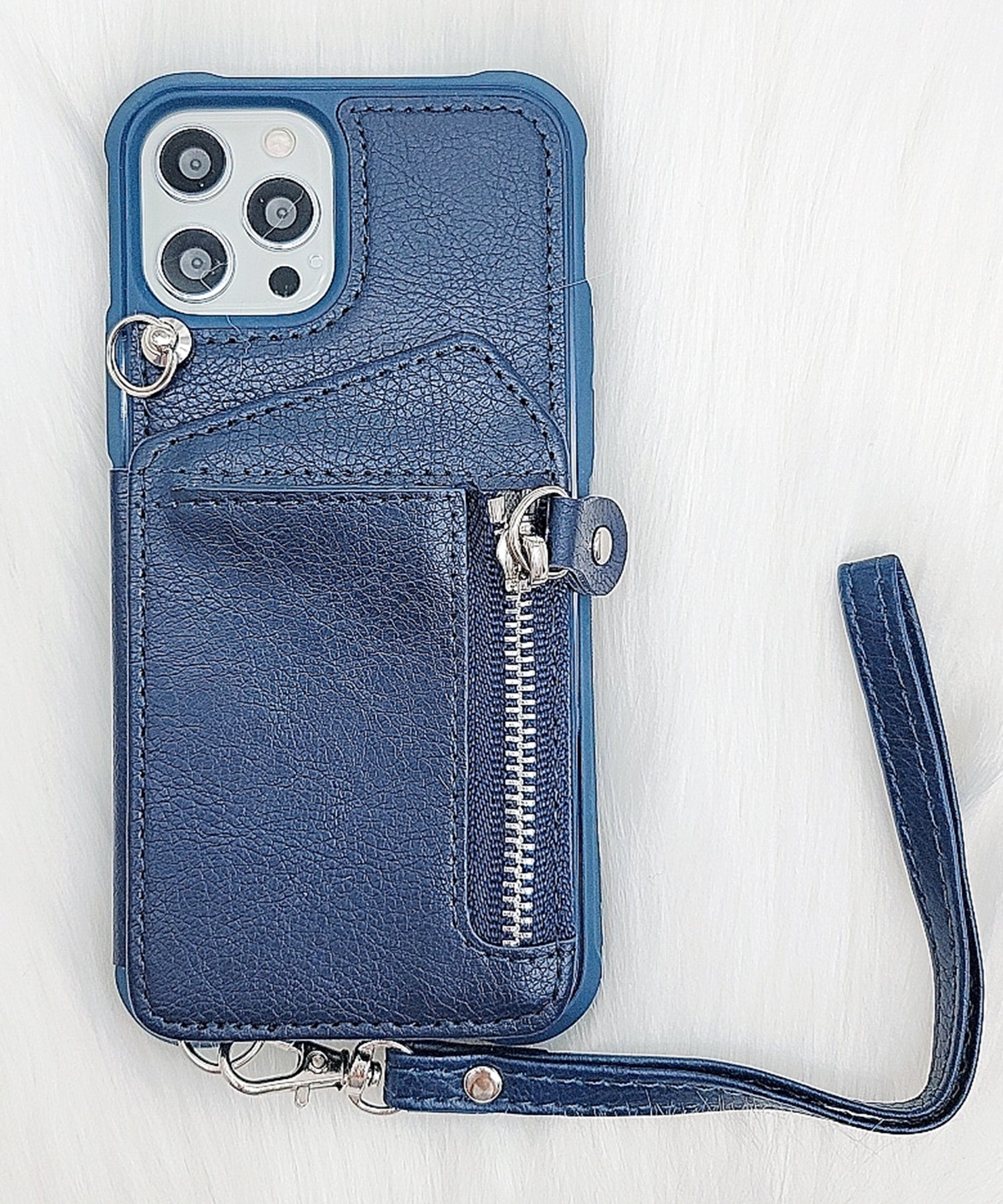 レースレディース Lace Ladies ショルダーストラップ付多機能iPhoneケーススマホケース (ブラック) ブラック