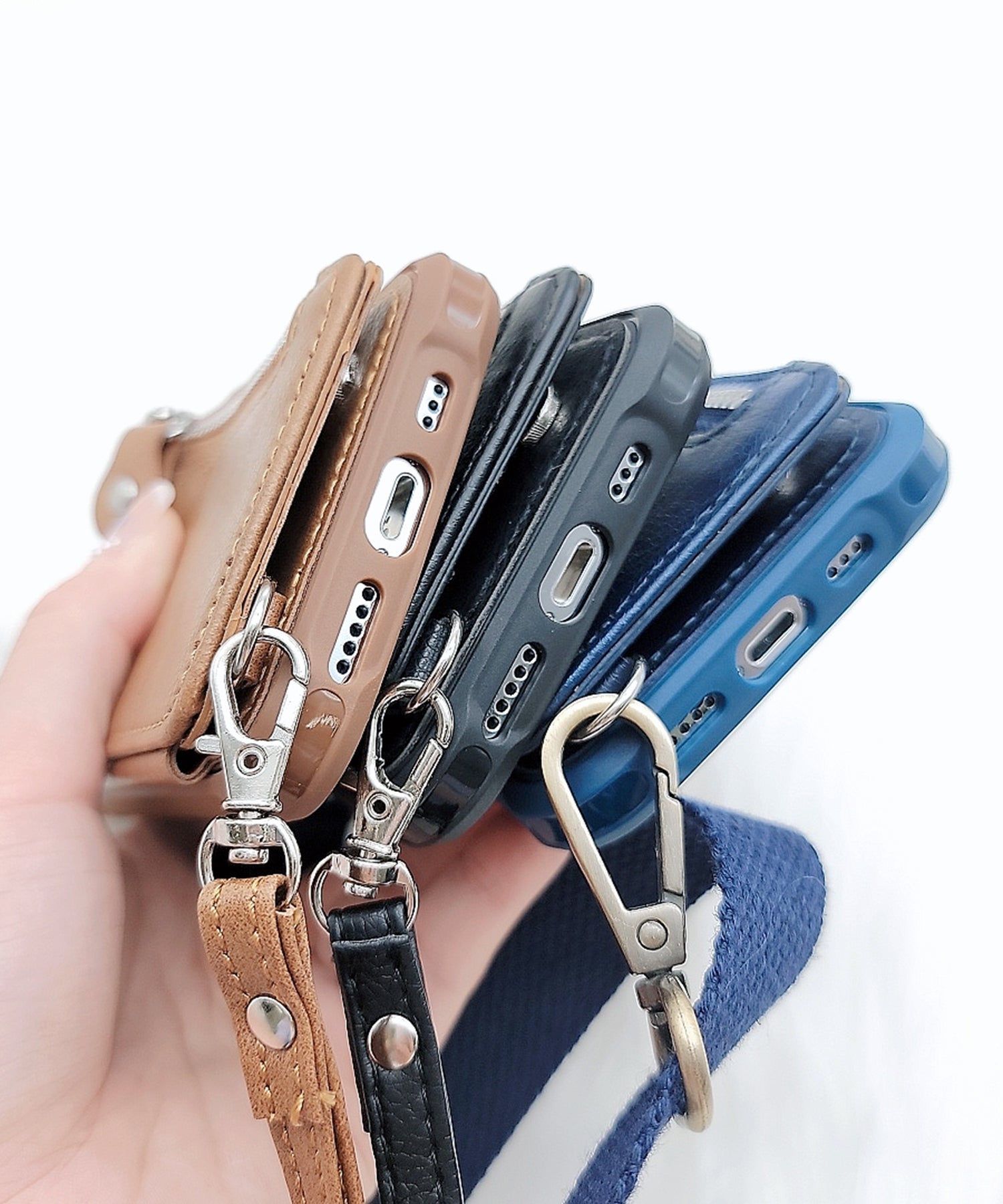 レースレディース Lace Ladies ショルダーストラップ付多機能iPhoneケーススマホケース (ブラック) ブラック