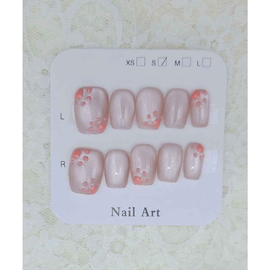 レースレディース Lace Ladies 3D フットスタンプ ラウンド ネイルチップ【返品不可商品】 (ピンク) ピンク