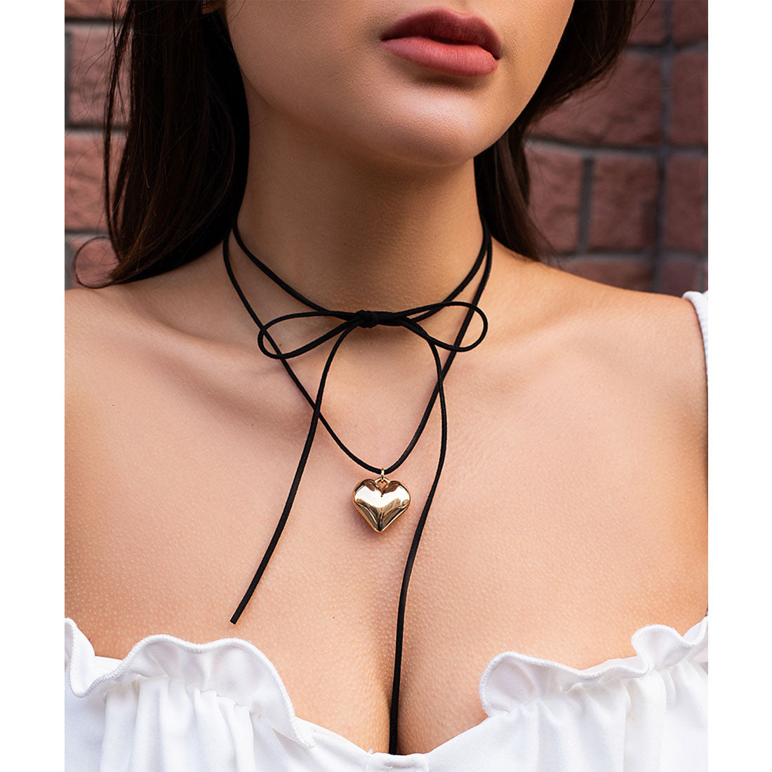 レースレディース Lace Ladies 2way ハート モチーフ チョーカー ネックレス (ゴールド) ゴールド