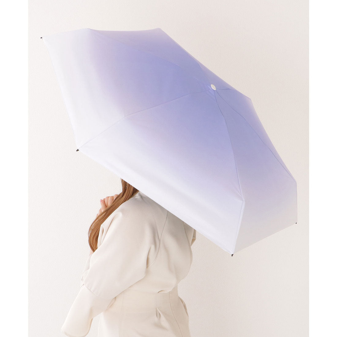 レースレディース Lace Ladies 【雨晴兼用】グラデーション コンパクト 軽量 折りたたみ傘 (ラベンダー) ラベンダー