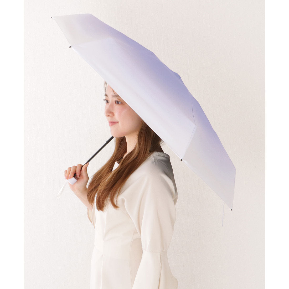 レースレディース Lace Ladies 【雨晴兼用】グラデーション コンパクト 軽量 折りたたみ傘 (ラベンダー) ラベンダー