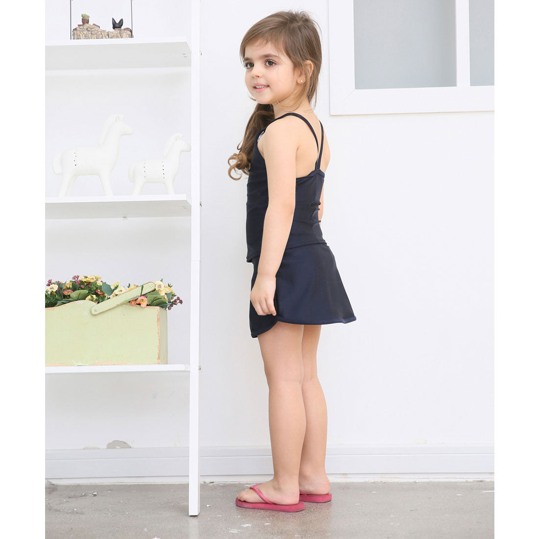 レースレディース Lace Ladies 女児 ライン入り セパレート スカートタイプ スクール水着 ガールズ 女子 ワンピース水着【返品不可商品】