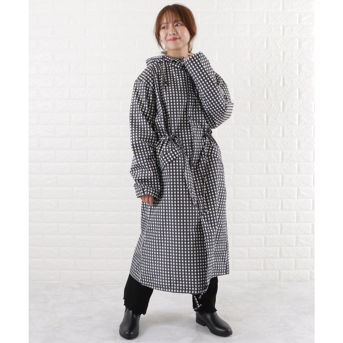 レースレディース Lace Ladies 軽量レインコート 自転車用 男女兼用,チェック柄