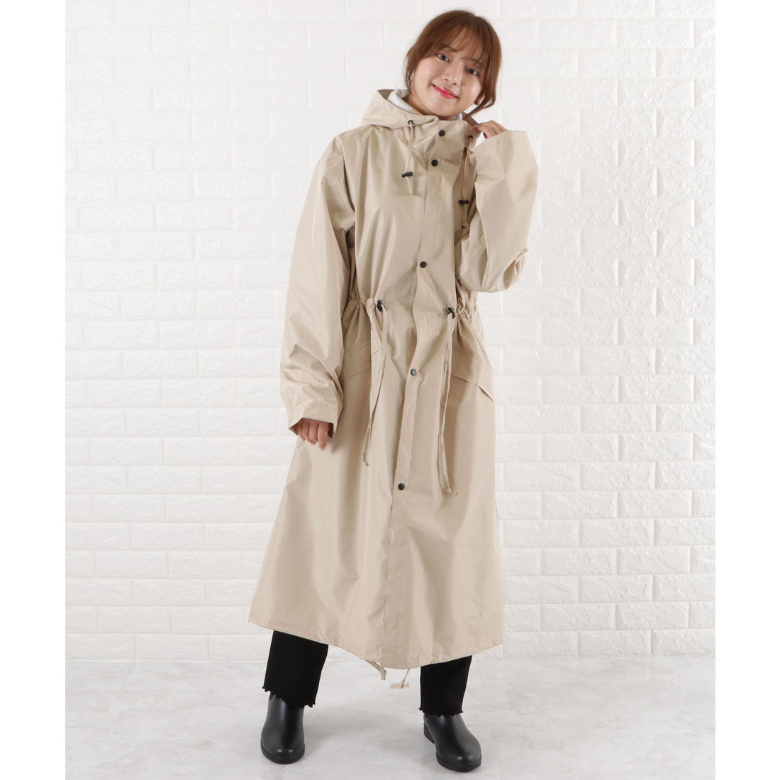 レースレディース Lace Ladies 軽量レインコート 自転車用 男女兼用,ベージュ