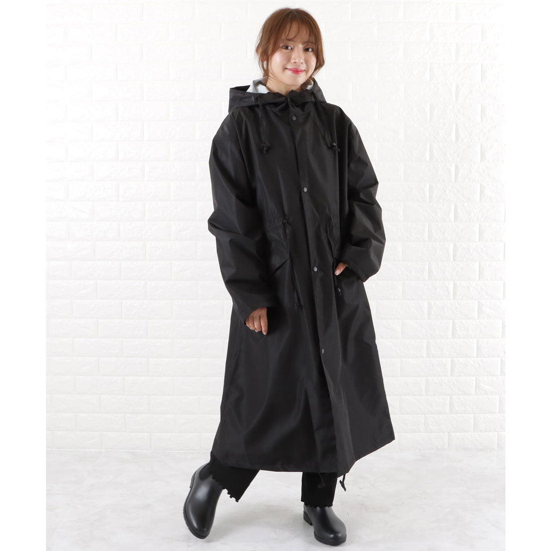 レースレディース Lace Ladies 軽量レインコート 自転車用 男女兼用,ブラック