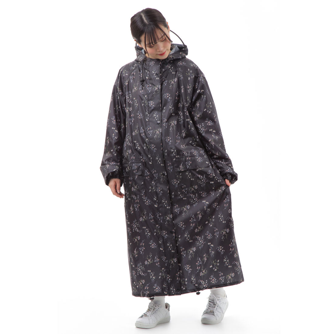 レースレディース Lace Ladies バイザー取り外し可能 小花柄 軽量レインコート