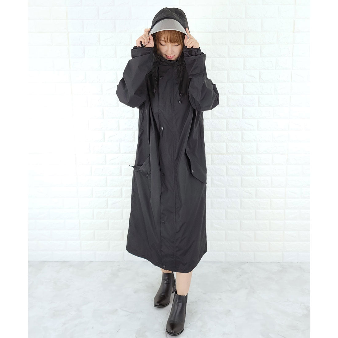 レースレディース Lace Ladies フード付きレインコート 収納袋付き