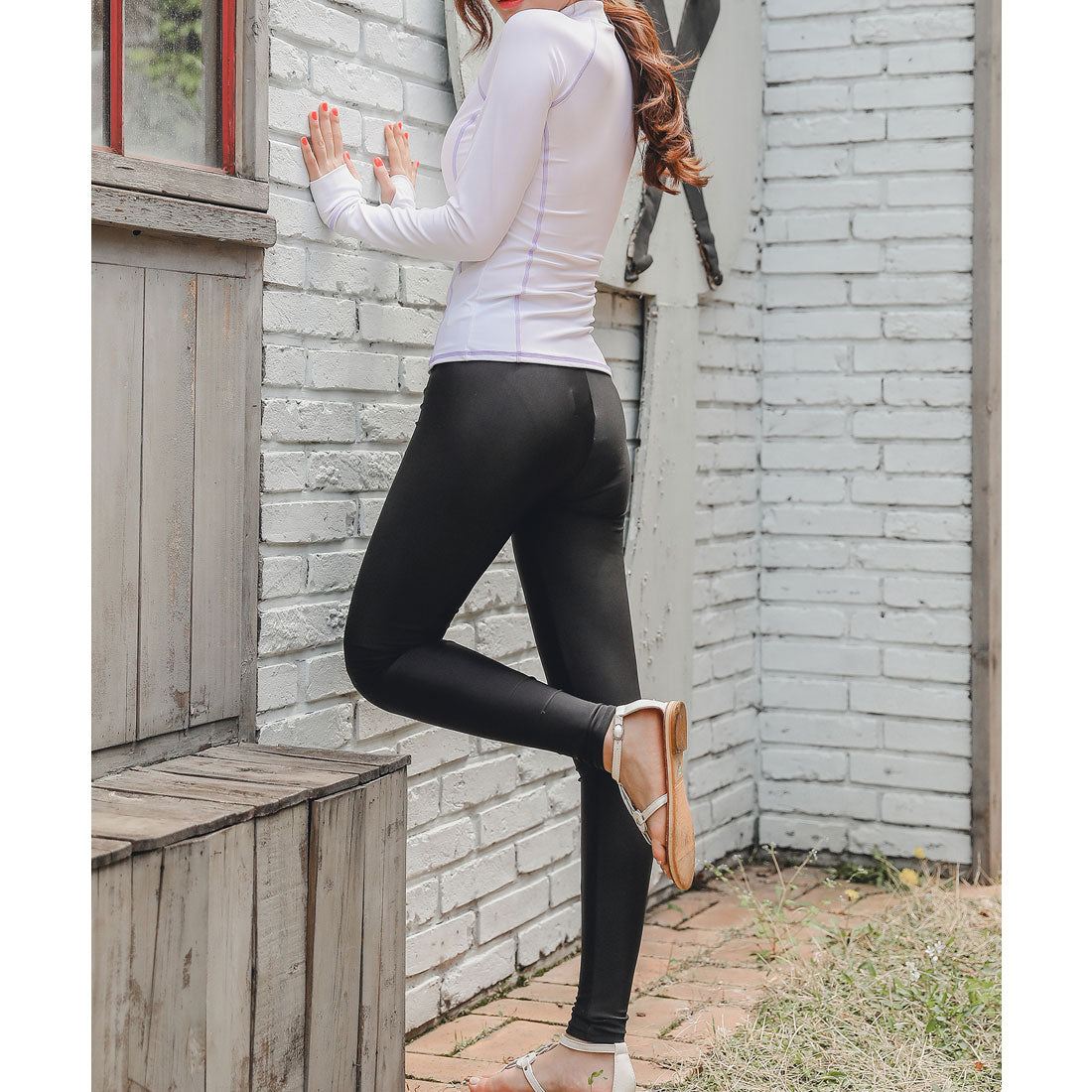 レースレディース Lace Ladies ロングファスナーフィットネス水着 セパレート