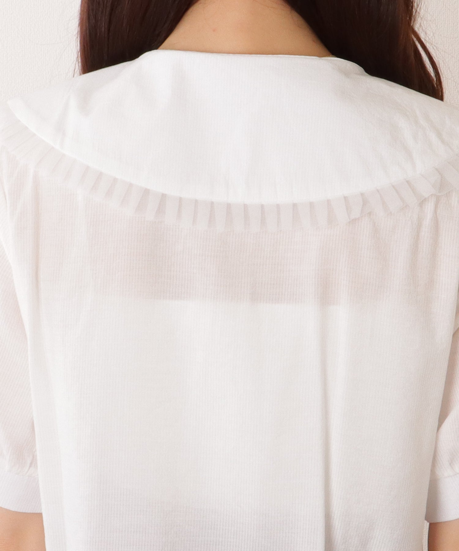 レースレディース Lace Ladies リボン付き ビッグカラー パフスリーブ 半袖 ブラウス (ミント) ミント