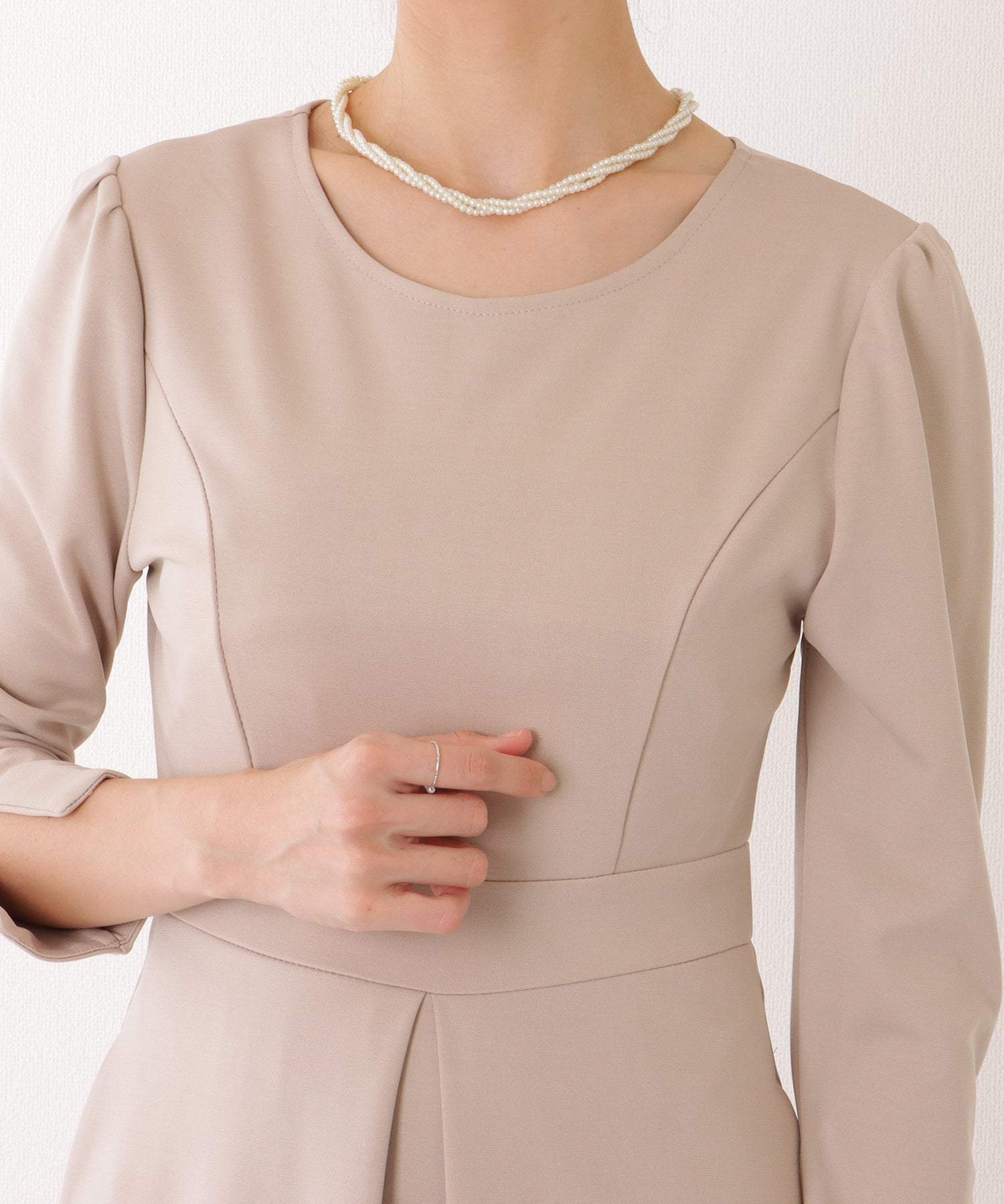 Race Ladies Lace Ladies 2WAY Ribbon Jacket Set with Tuck Dress