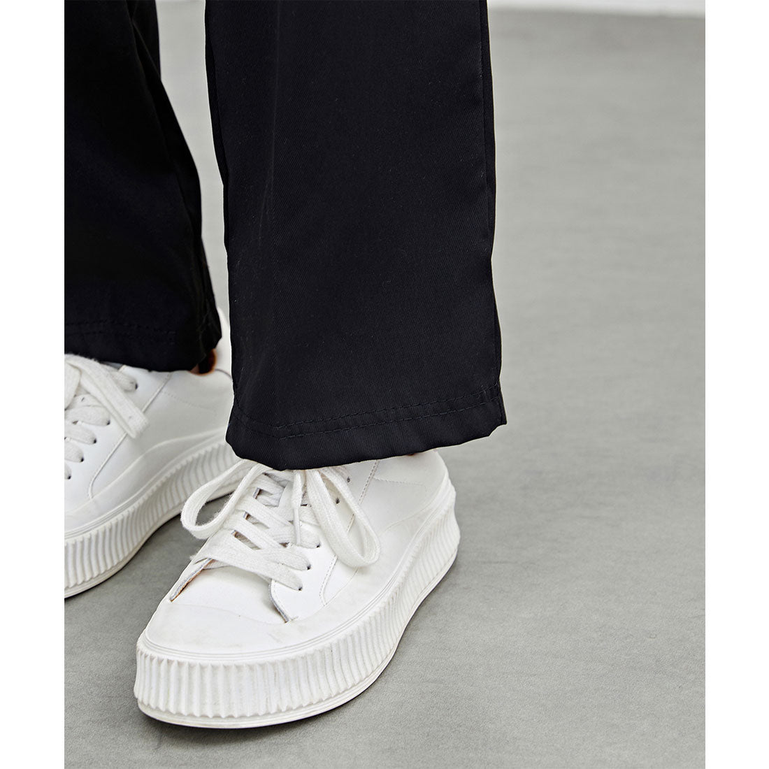 レースレディース Lace Ladies ソリッドカラー ワイド イージー ベルトループポケット カーゴパンツ (グリーン) グリーン