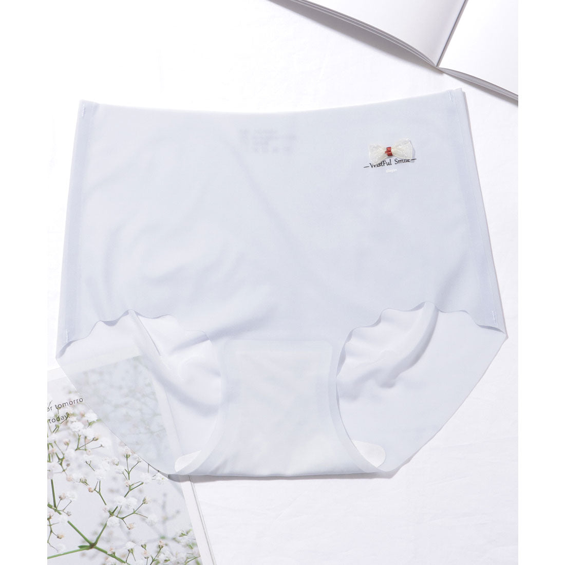 レースレディース Lace Ladies 【6枚セット】ソリッドカラー リボン付き ハイウエスト ショーツ【返品不可商品】 (6枚セット) 6枚セット