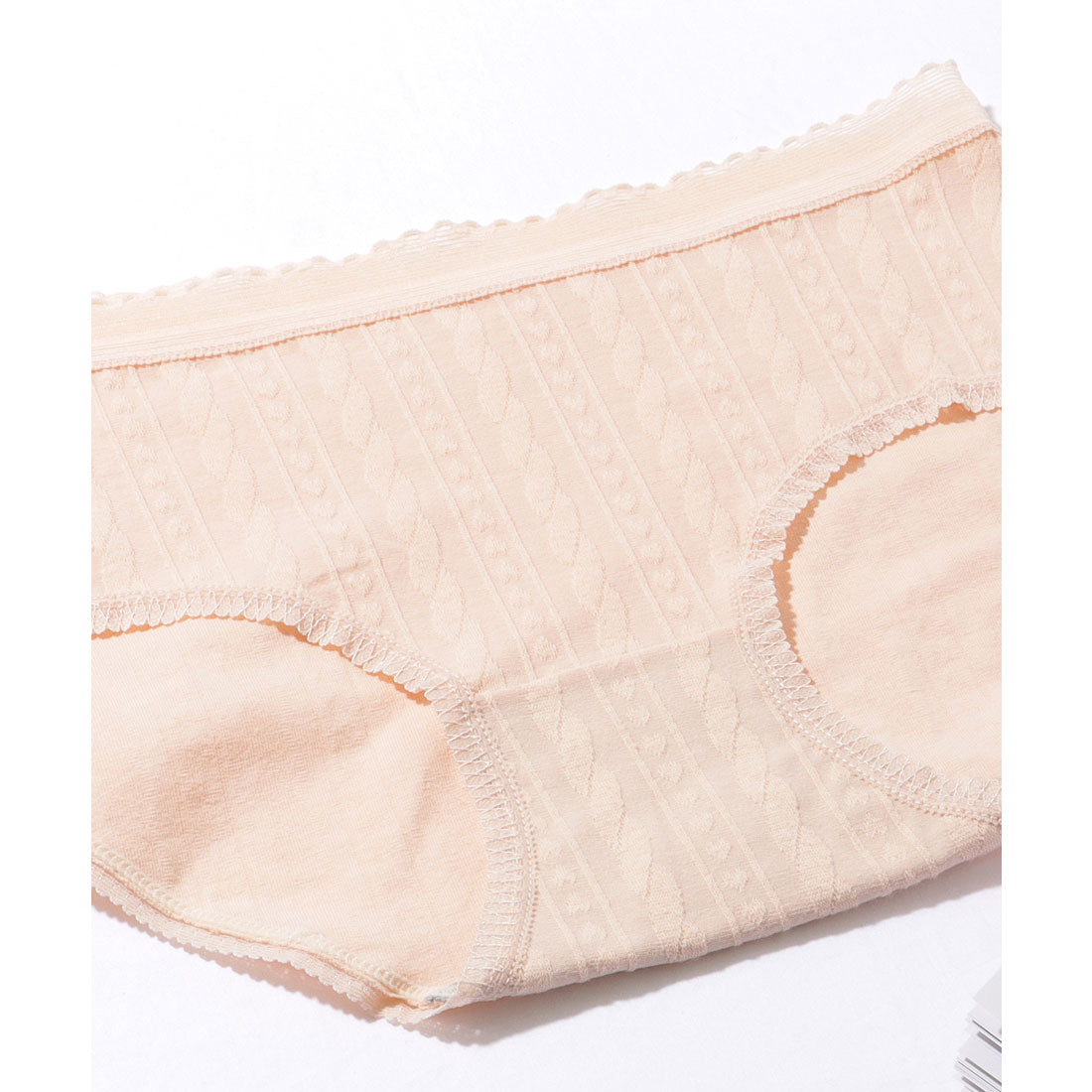 レースレディース Lace Ladies 【6枚セット】 ケーブル柄 配色 レース ミドル丈 ショーツ【返品不可商品】 (6枚セット) 6枚セット